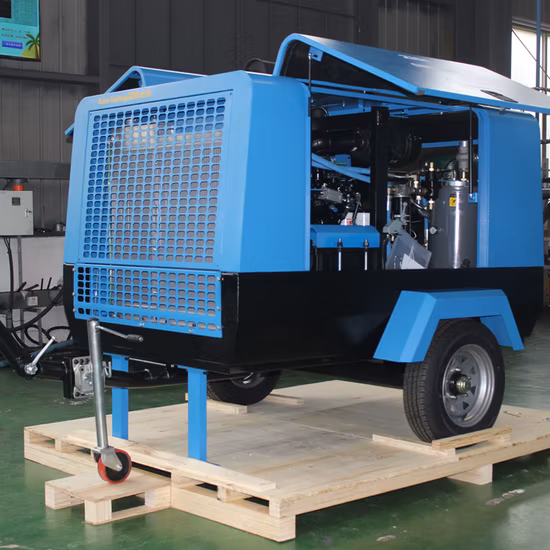 Compressore d'aria a vite portatile per carichi pesanti azionato da Diesel